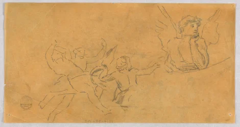 Esboço de um anjo e Putti