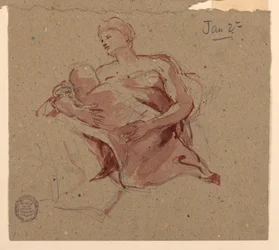 Estudo para "Caridade", Igreja de São Bartolomeu, Nova York, NY