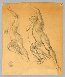 Dois esboços de uma figura nua