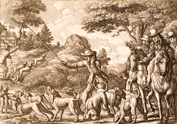 Caça à Lebre, gravada por Wenceslaus Hollar, 1671