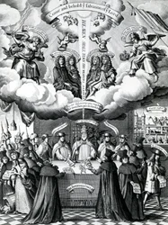 A Happy Instruments of Englands Preservation, publicado por Benjamin Combe depois de Francis Barlow, abril de 1681