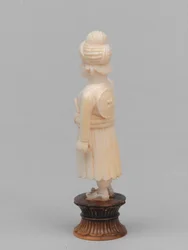 Peão preto, peça de xadrez, Índia, cerca de 1820