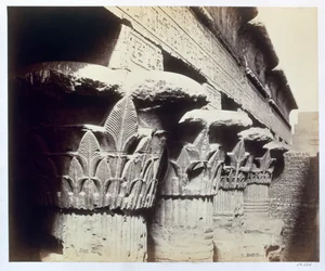As capitais do pórtico, Templo de Khnum, Esna, Egito, 1862
