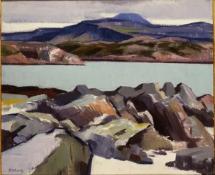 Ben More, de cima de Port Beag na Sligeanach (óleo sobre tela)