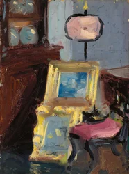 Interior com uma cadeira