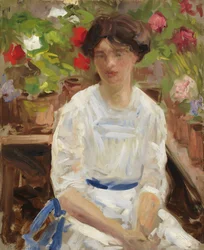Senhora de branco (óleo sobre tela)