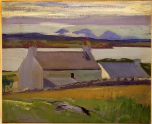 Anoitecer, Iona, Paps of Jura além (óleo sobre tela)