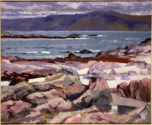 Som de Iona, o Burg da costa norte (óleo sobre tela)