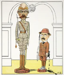 K, k, ilustração do alfabeto de Struwwelpeter, verso por Harold Begbie (1871-1929)