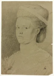 Busto de retrato de jovem