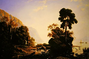A Stag Hunt (óleo sobre tela)