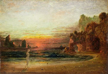 Estudo para &39;Calypso&39;s Grotto&39;, c.1843 (óleo no painel)