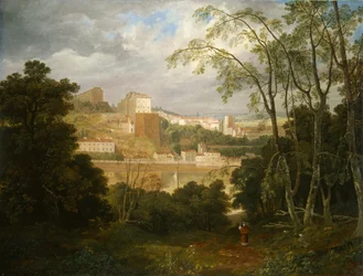 Vista de Clifton de Leigh Woods, c.1818-20 (óleo sobre painel)