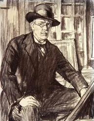Autorretrato (carvão sobre papel)