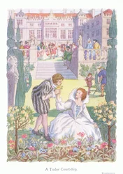 Um namoro Tudor (litografia a cores)