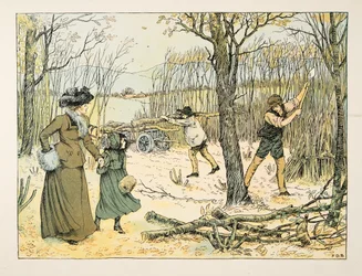 The Woodman, de Four and Twenty Toilers, pub. 1900 (litografia a cores)