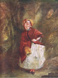 Dolly Varden, ilustração da Biblioteca Mundial de Melhores Livros, c.1940