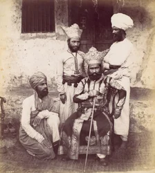 Quatro homens da Índia Oriental, década de 1870.