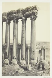 Os Grandes Pilares e o Templo Menor, Baalbec, 1857.