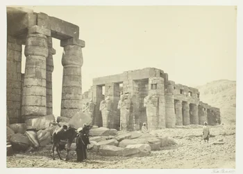 O Memnonium, Tebas, da planície, 1857.