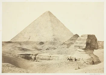 A Esfinge e a Grande Pirâmide, 1857, impressas em 1862.