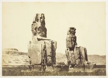 As estátuas de Memnon, 1857, impressas em 1862.
