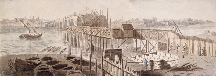 Construção da ponte Blackfriars, c1762