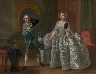 David Garrick e a Sra. Pritchard em "The Suspicious Husband" de Benjamin Hoadley