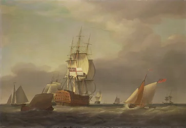 Um Seascape com Men-of-War e Small Craft