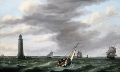 Envio do Eddystone Lighthouse (óleo sobre tela)