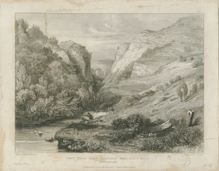 Dovedale - paisagem: gravura, nd [c 1823] (imprimir)