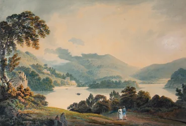 Loch Lomond perto de Luss, com Ben Lomond a norte (aguarela)