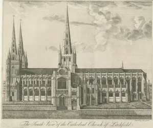 Catedral de Lichfield - Vista Sul: gravura, sd [século 19] (impressão)
