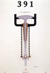 Capa de "391" de Picabia (1879-1953), n° 3 de 01/03/1917 (litografia)