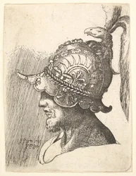 Cabeça com capacete, 1662-78.