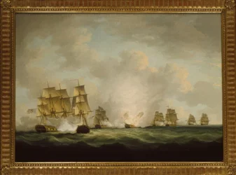 A captura do navio do tesouro espanhol fora de Cádiz