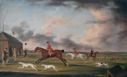 O jogo entre os cães em Newmarket