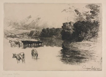 Um rio Lancashire, 1881.