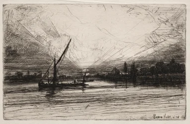 Pôr do sol no Tamisa, 1862.