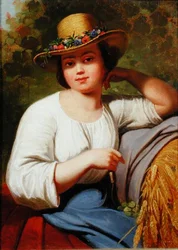 Retrato de uma rapariga do campo (óleo sobre tela)