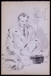 Retrato de Gilbert? Bayes, c. 1928 (lápis sobre papel)