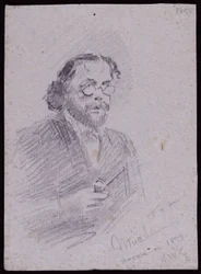 Retrato de JT Micklethwaite, c.1893 (lápis sobre papel)