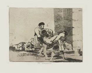 Al cementerio. (Para o Cemitério.), pl. 56 da série Los desastres de la guerra (Os Desastres da Guerra)