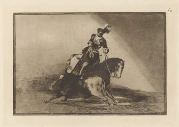 Carlos V. Lançando um touro na Plaza de Valladolid (Charles V. Lançando um touro no ringue de Valladolid), Placa 10 de La tauromaquia