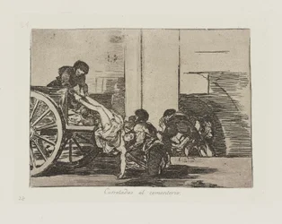 Carretadas al cementerio. (Carretadas al Cemetery.), pl. 64 da série Los desastres de la guerra (Os Desastres da Guerra)
