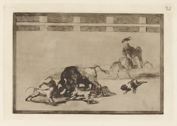 Echan perros al toro (Eles soltam cães no touro), Placa 25 de La tauromaquia