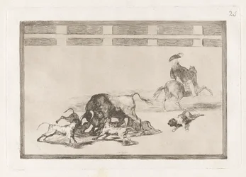 Echan perros al toro (Eles soltam cães no touro), Placa 25 de La tauromaquia