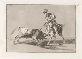 El Cid Campeador lançando outro touro (O Cid Campeador lançando outro touro), Placa 11 de La tauromaquia