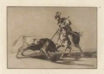 El Cid Campeador lançando outro touro (O Cid Campeador lançando outro touro), Placa 11 de La tauromaquia