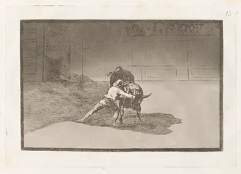 O famoso Martincho colocando banderillas al quiebro (O Famoso Martincho Coloca as Banderillas Jogando o Touro com o Movimento de Seu Corpo), Placa 15 de La tauromaquia